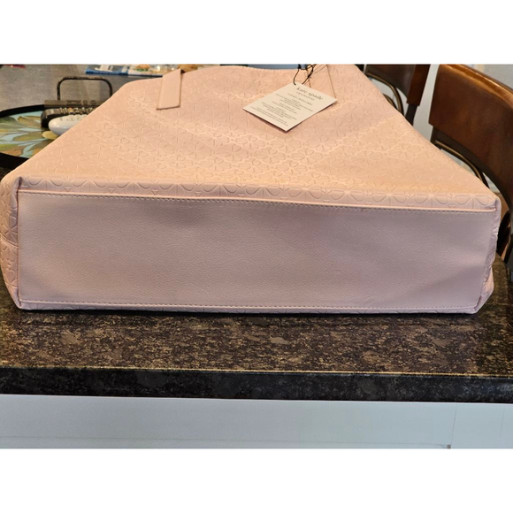 Kate Spade Pale Pink Giant Lined Spade Print Tote Bag - Picture 13 of 15